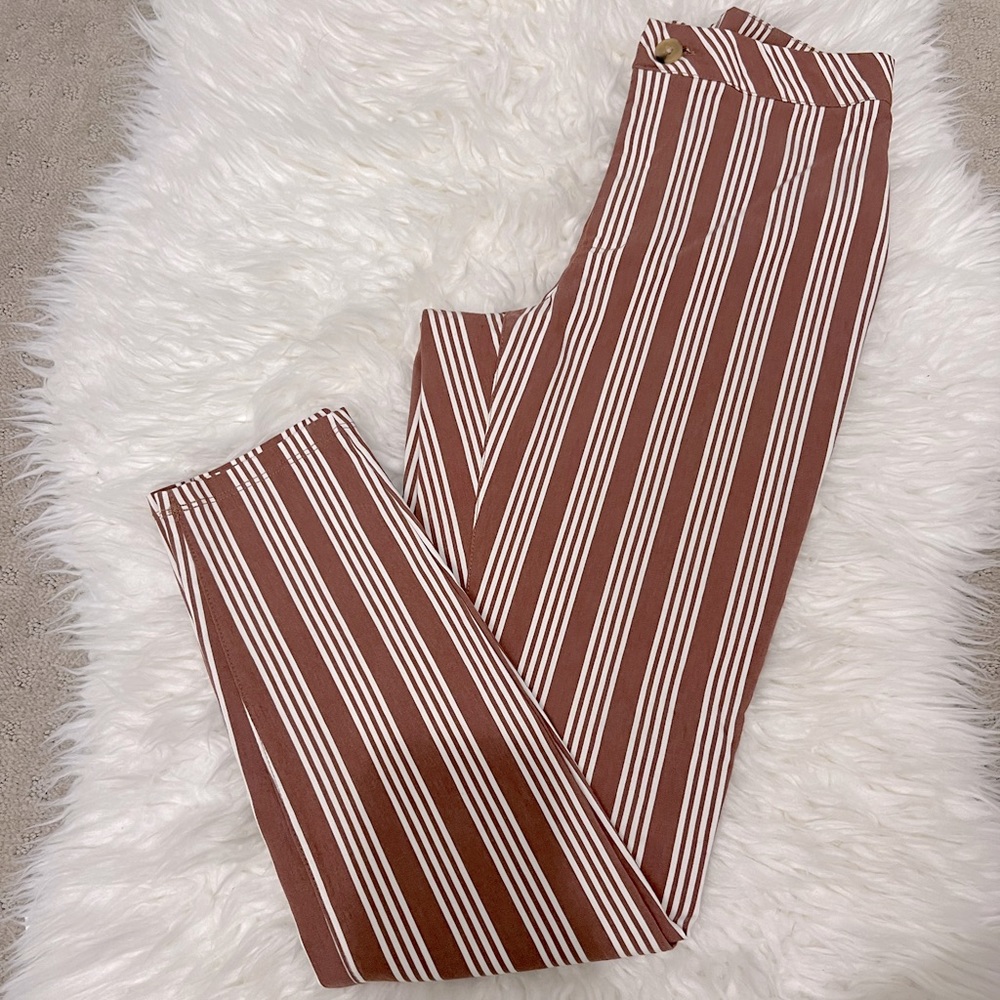 Vertical Striped Straight Pants